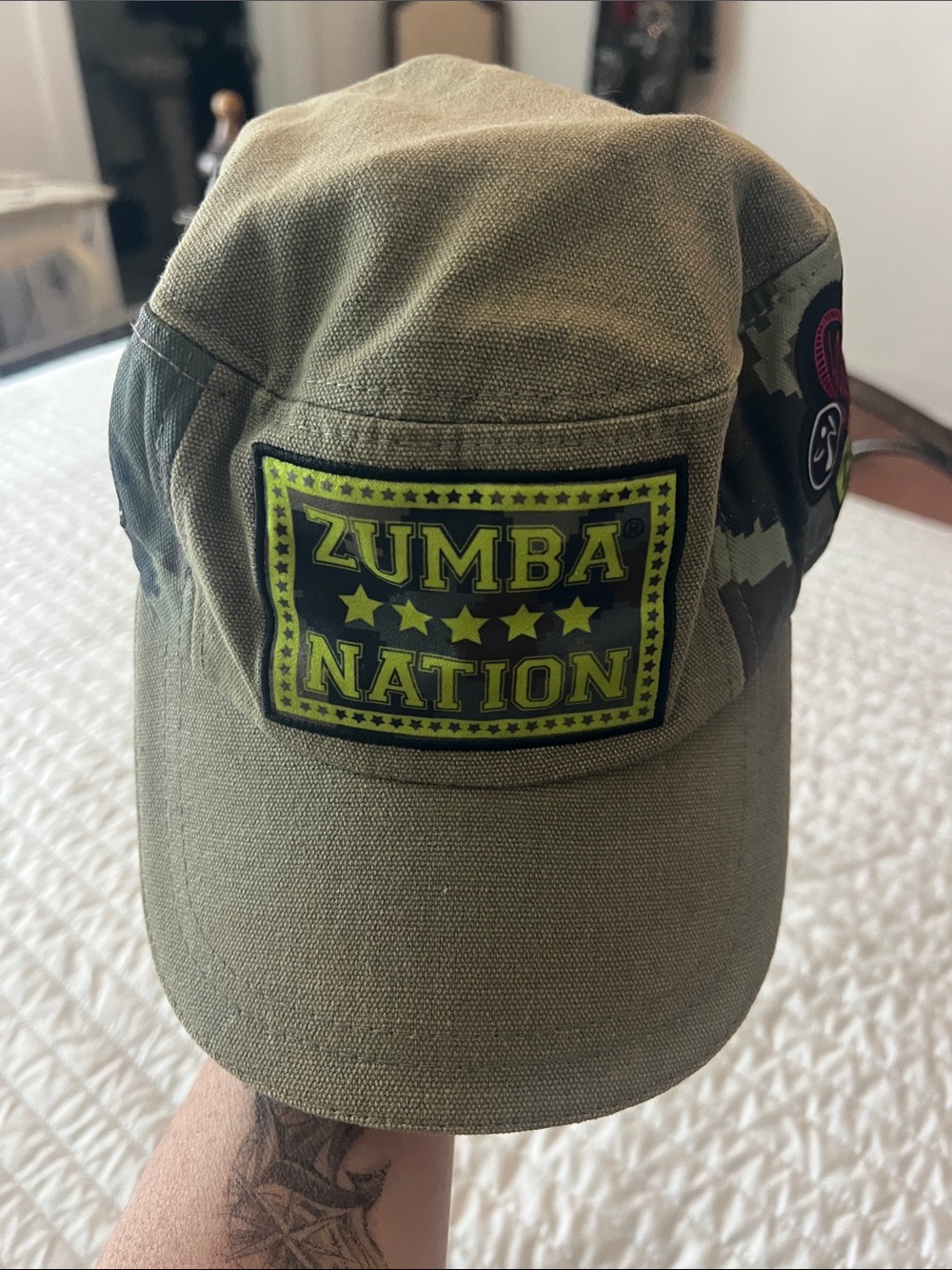 Zumba Fitness Olive Green Zumba Nation Patch Hat 2013 limited production